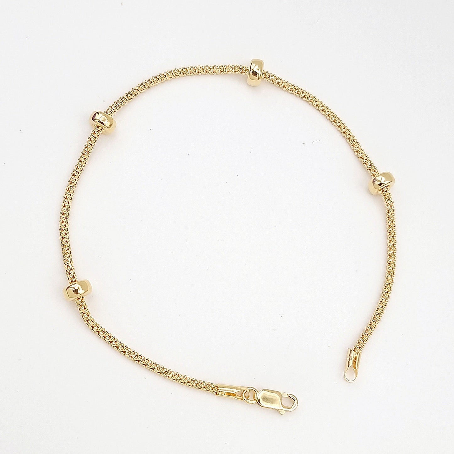 18K Pure Gold 4 Circle Seed Bracelet