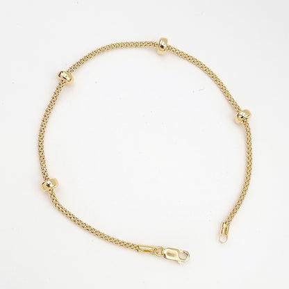 18K Pure Gold 4 Circle Seed Bracelet