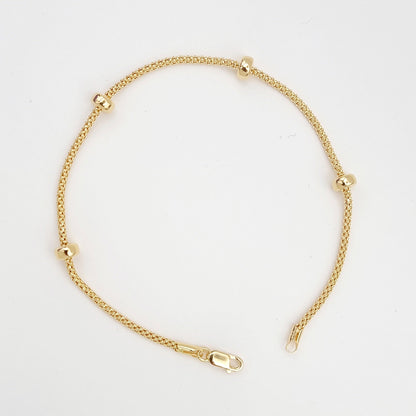 18K Pure Gold 4 Circle Seed Bracelet