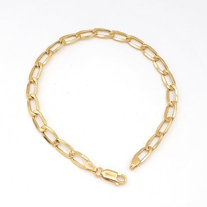 18K Pure Gold Flat Linked Bracelet