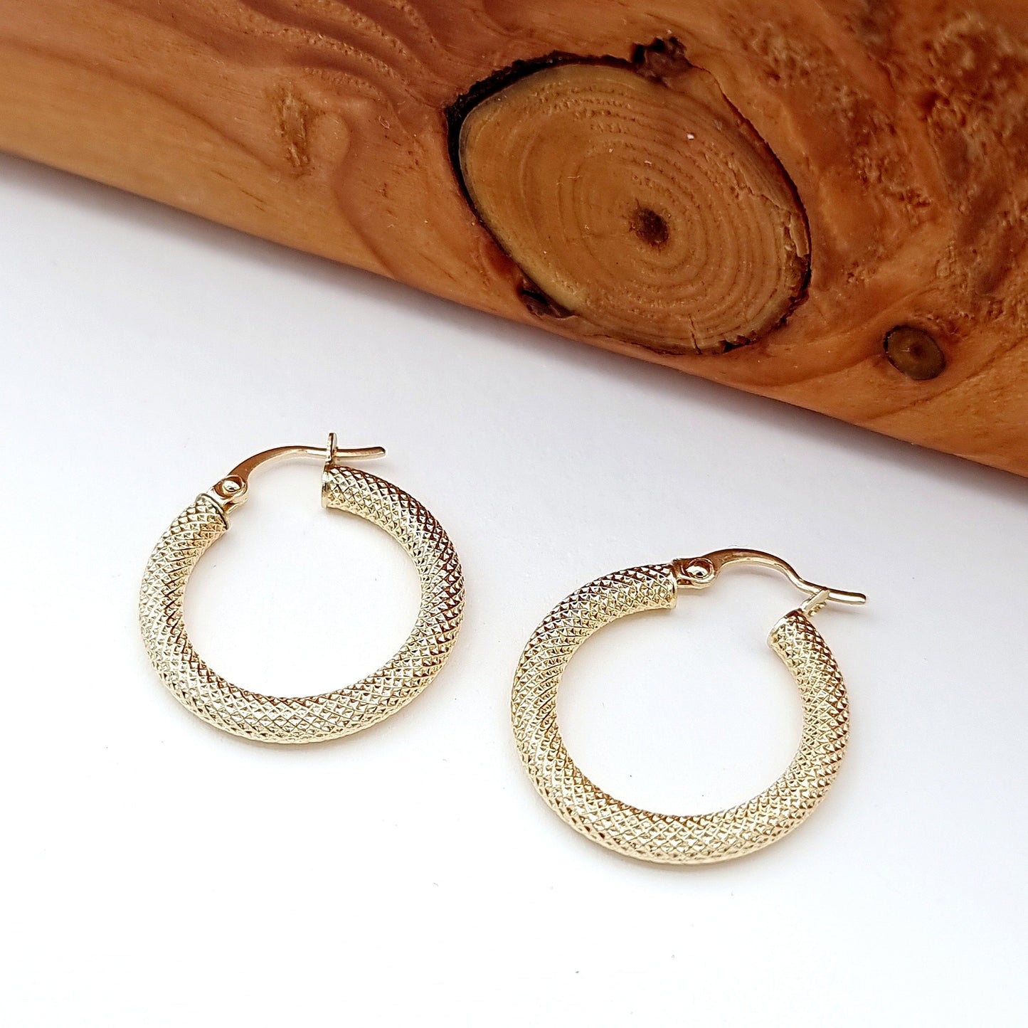 18K Pure Gold Round Earrings