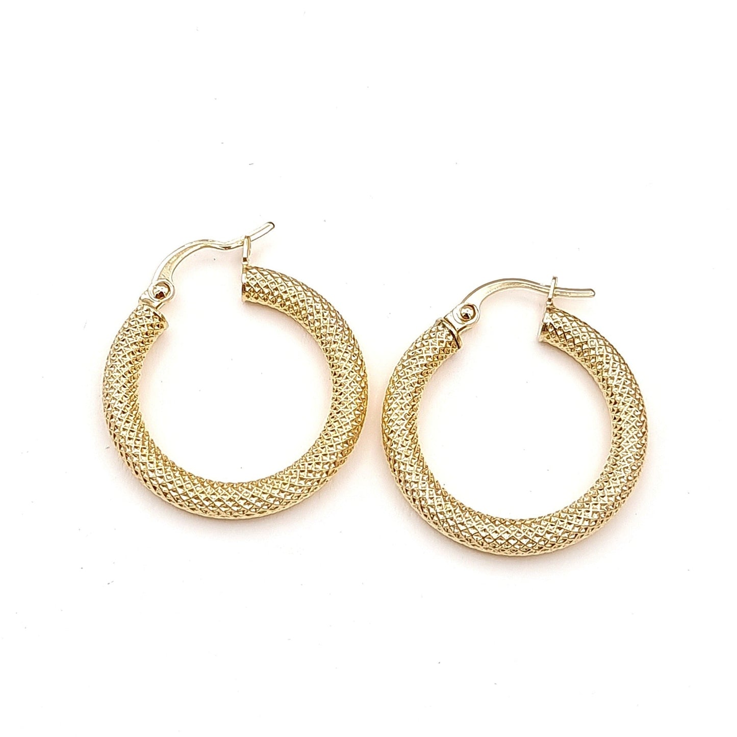 18K Pure Gold Round Earrings