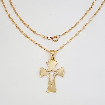18K Pure Gold Cross Necklace