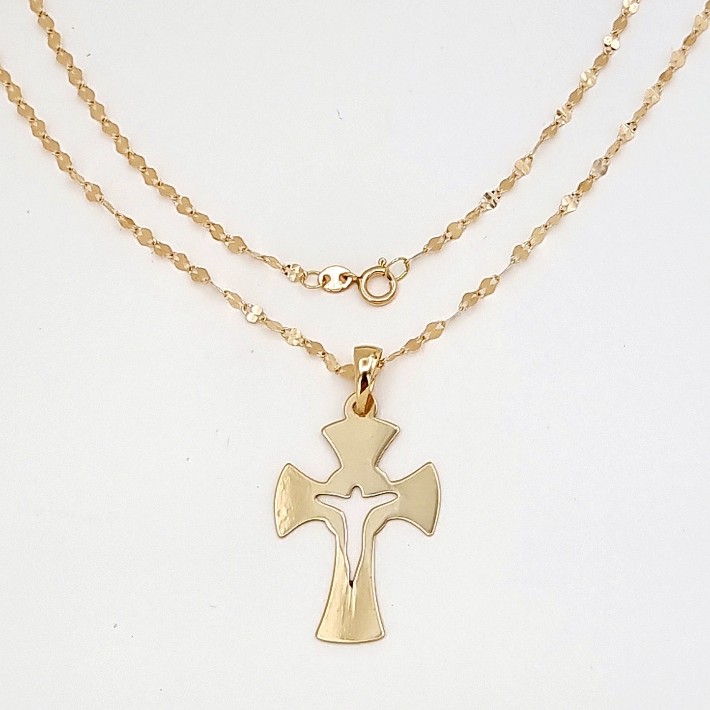 18K Pure Gold Cross Necklace