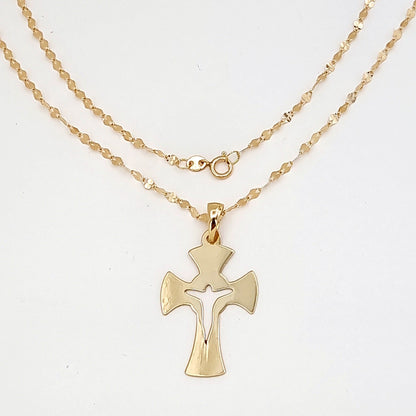 18K Pure Gold Cross Necklace