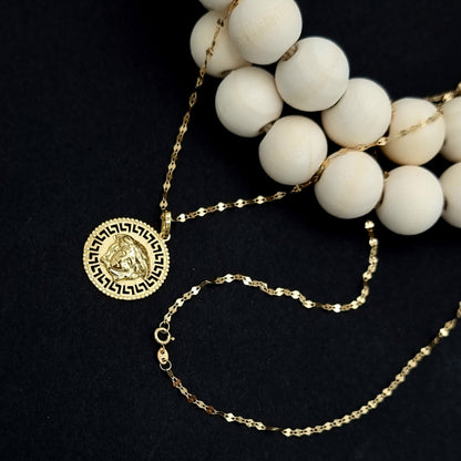 18K Pure Gold Elegant Round Necklace