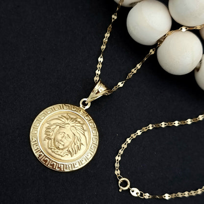 18K Pure Gold Elegant Round Necklace