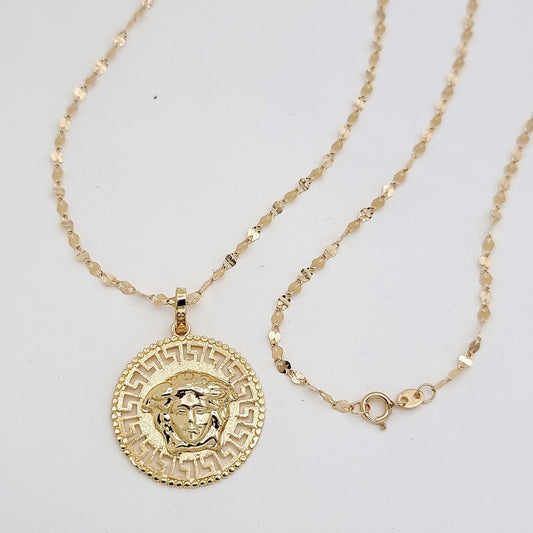 18K Pure Gold Elegant Round Necklace