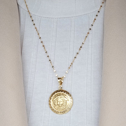 18K Pure Gold Elegant Round Necklace