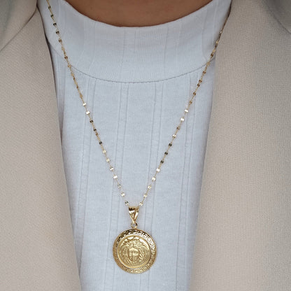 18K Pure Gold Elegant Round Necklace