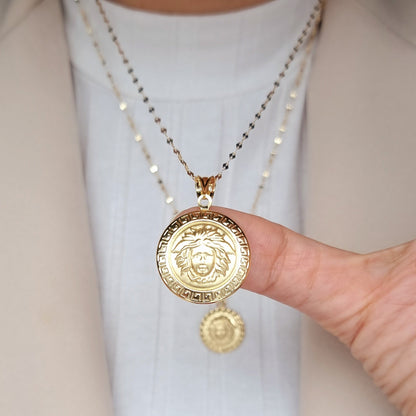 18K Pure Gold Elegant Round Necklace