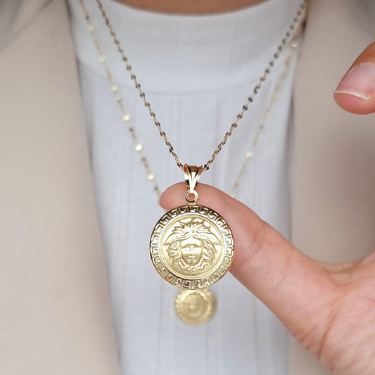 18K Pure Gold Elegant Round Necklace