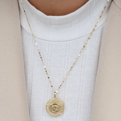 18K Pure Gold Elegant Round Necklace