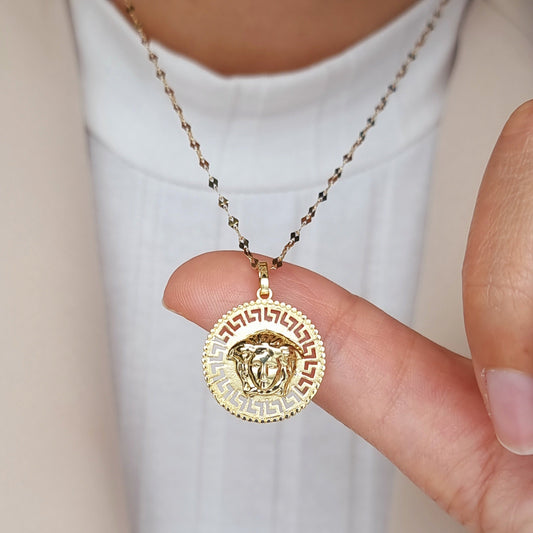 18K Pure Gold Elegant Round Necklace