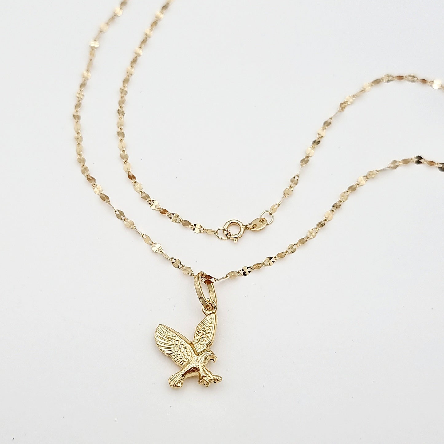 18K Pure Gold Eagle Necklace