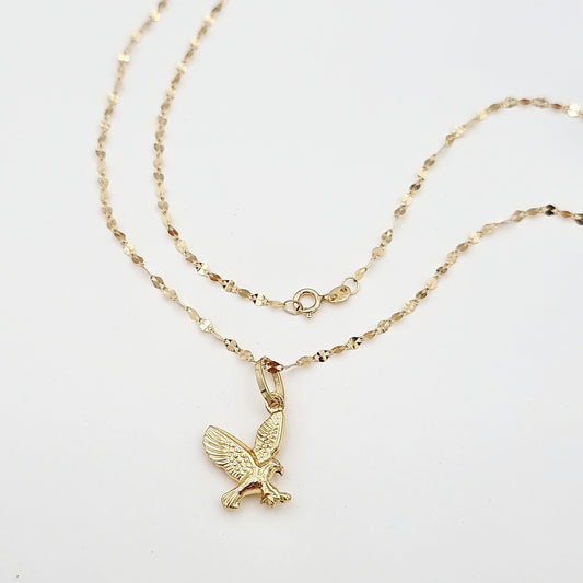 18K Pure Gold Eagle Necklace