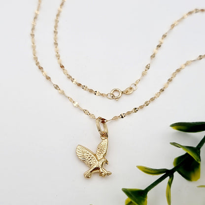 18K Pure Gold Eagle Necklace