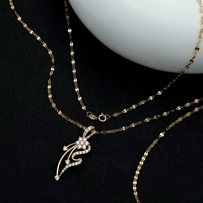 18K Pure Gold Stone Necklace