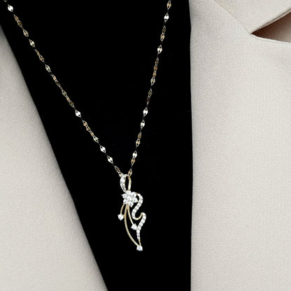 18K Pure Gold Stone Necklace