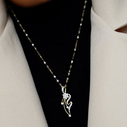 18K Pure Gold Stone Necklace