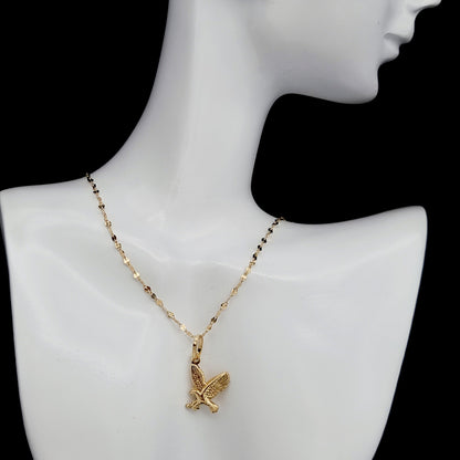 18K Pure Gold Eagle Necklace
