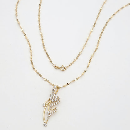 18K Pure Gold Stone Necklace