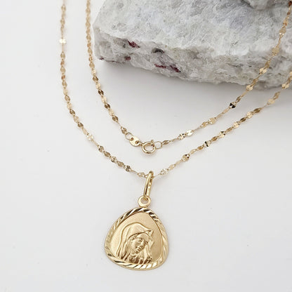 18K Pure Gold Religious Necklace