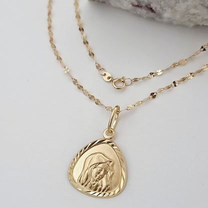 18K Pure Gold Religious Necklace