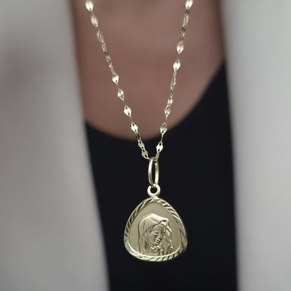 18K Pure Gold Religious Necklace