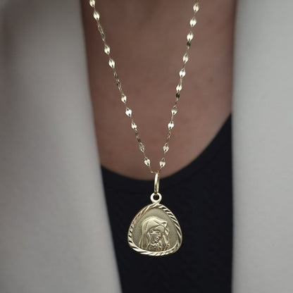 18K Pure Gold Religious Necklace