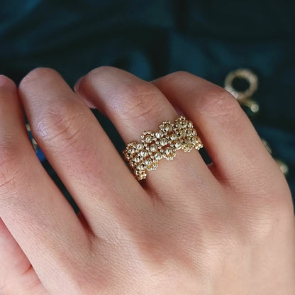 18K Pure Gold Seed Ring