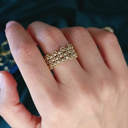 18K Pure Gold Seed Ring