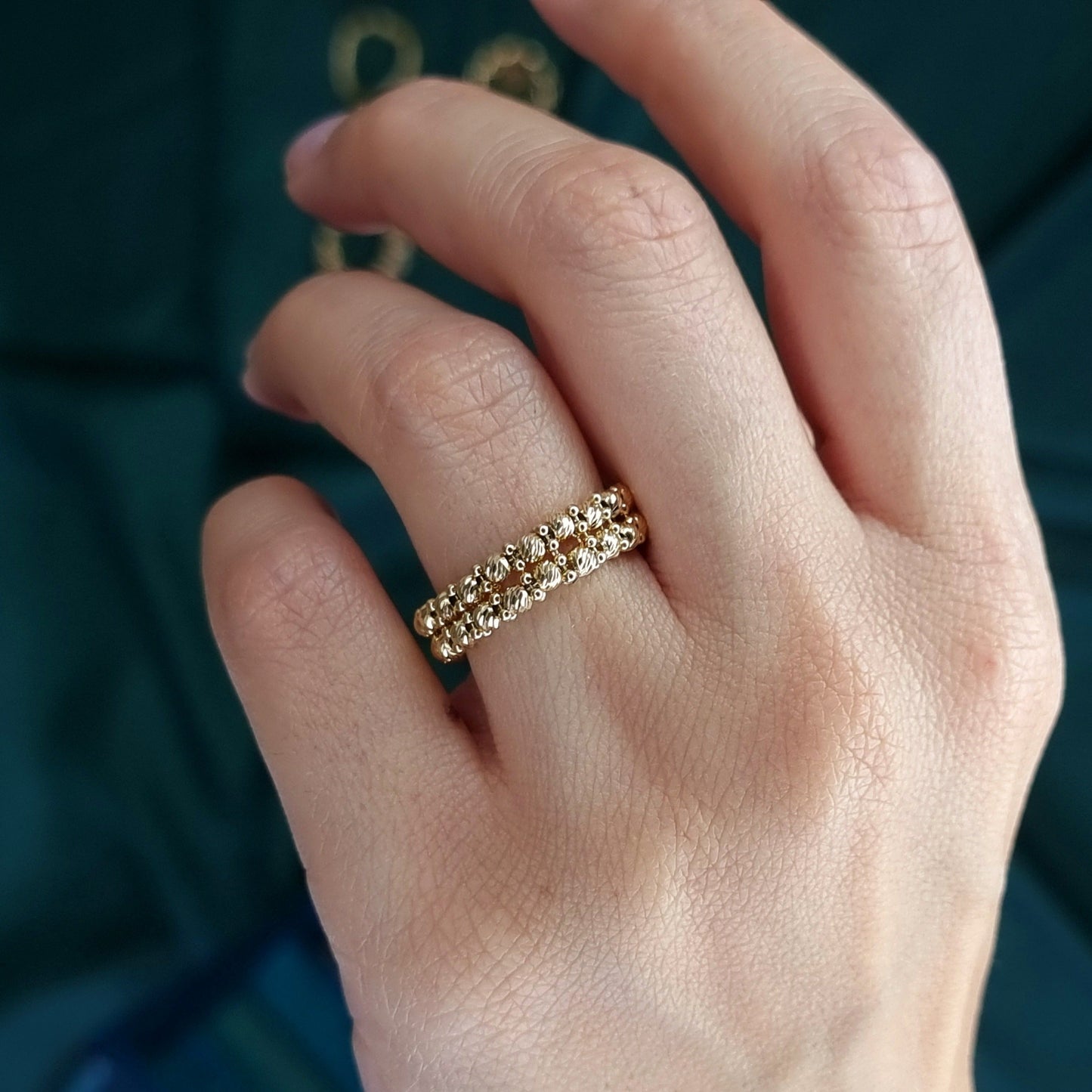 18K Pure Gold Seed Ring