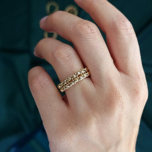 18K Pure Gold Seed Ring