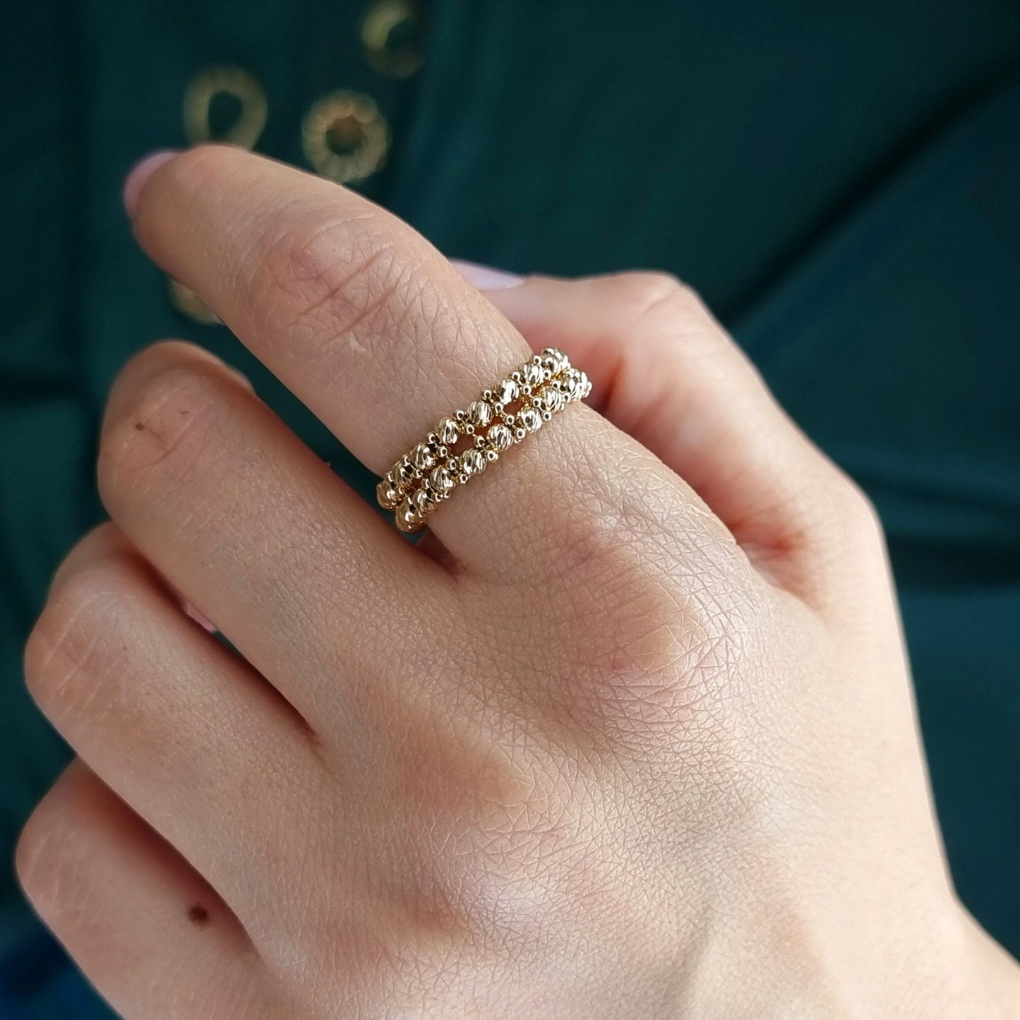 18K Pure Gold Seed Ring