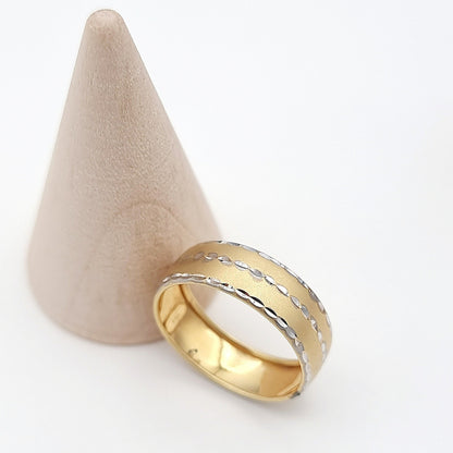 18K Pure Gold Round Line Ring