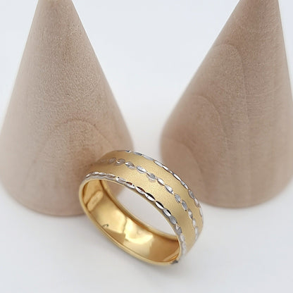 18K Pure Gold Round Line Ring