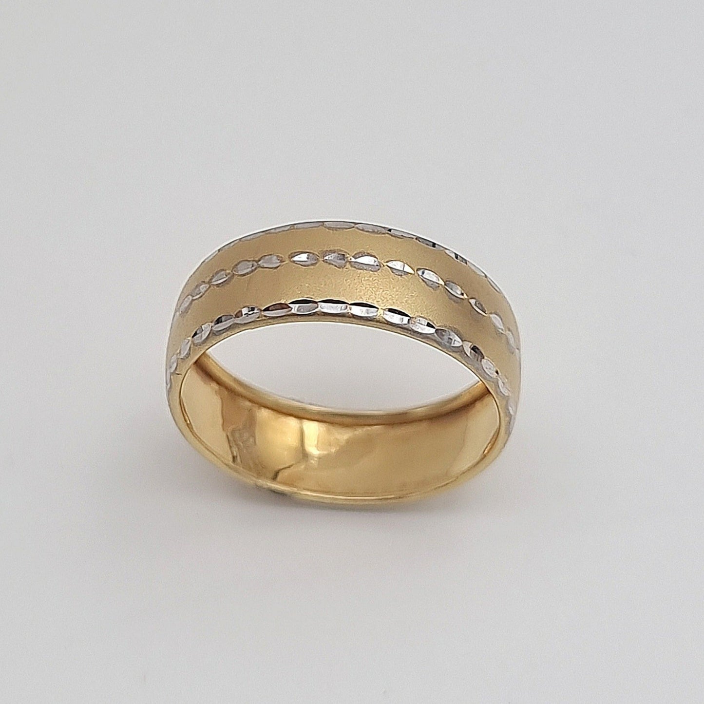 18K Pure Gold Round Line Ring