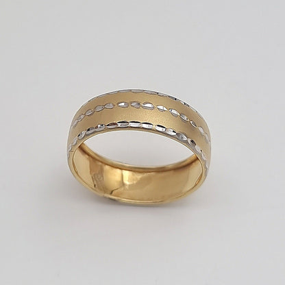 18K Pure Gold Round Line Ring