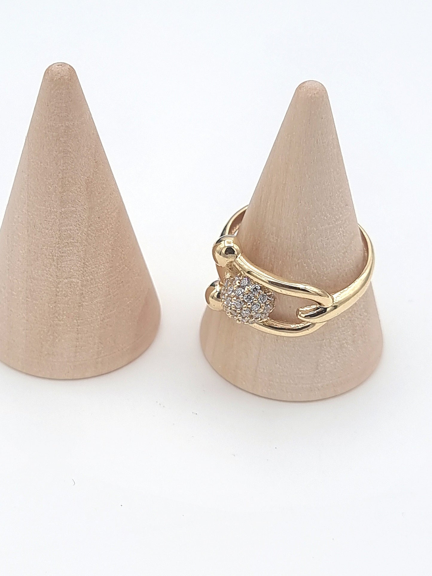 18K Pure Gold Stone Ball Ring