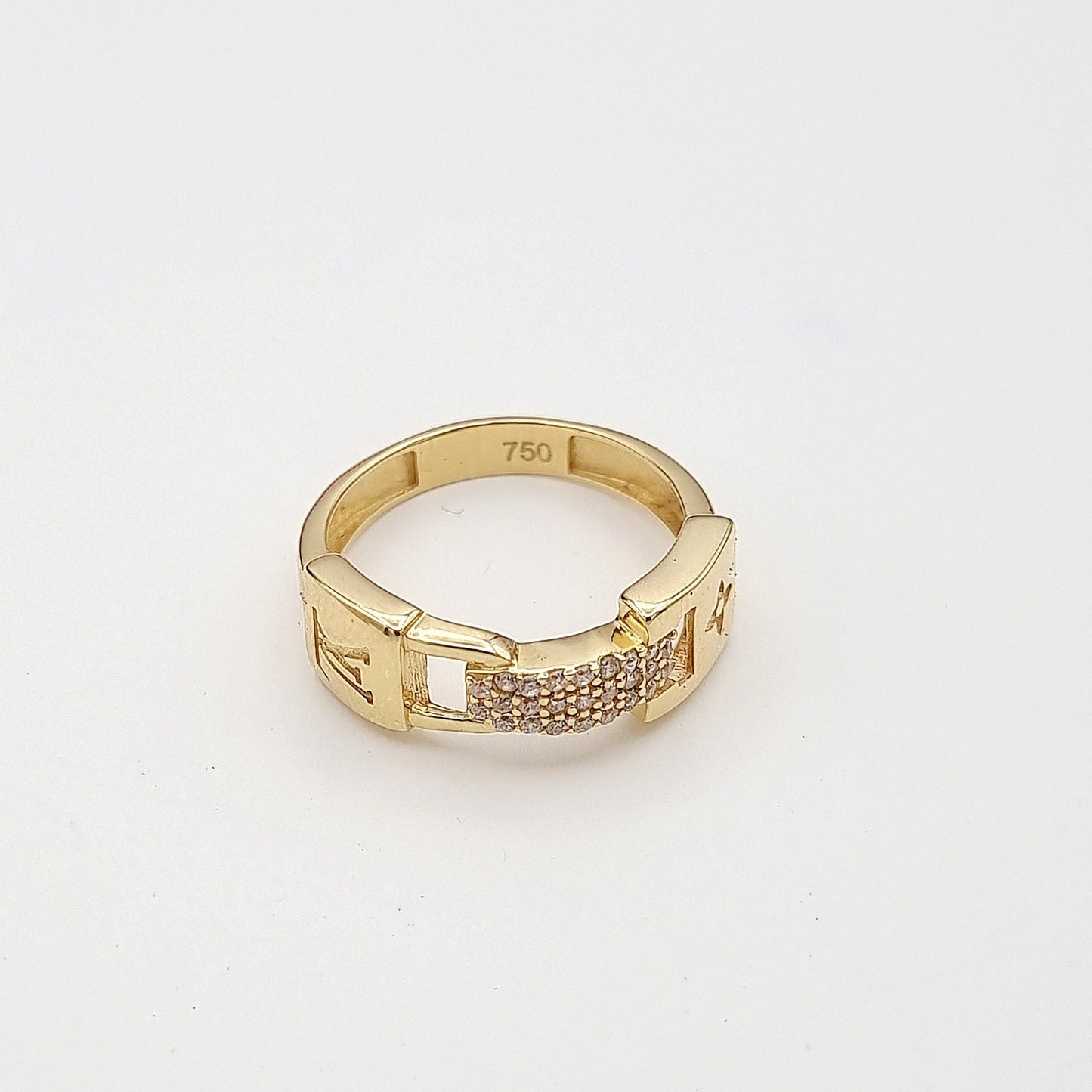 18K Pure Gold Elegant Stone Ring