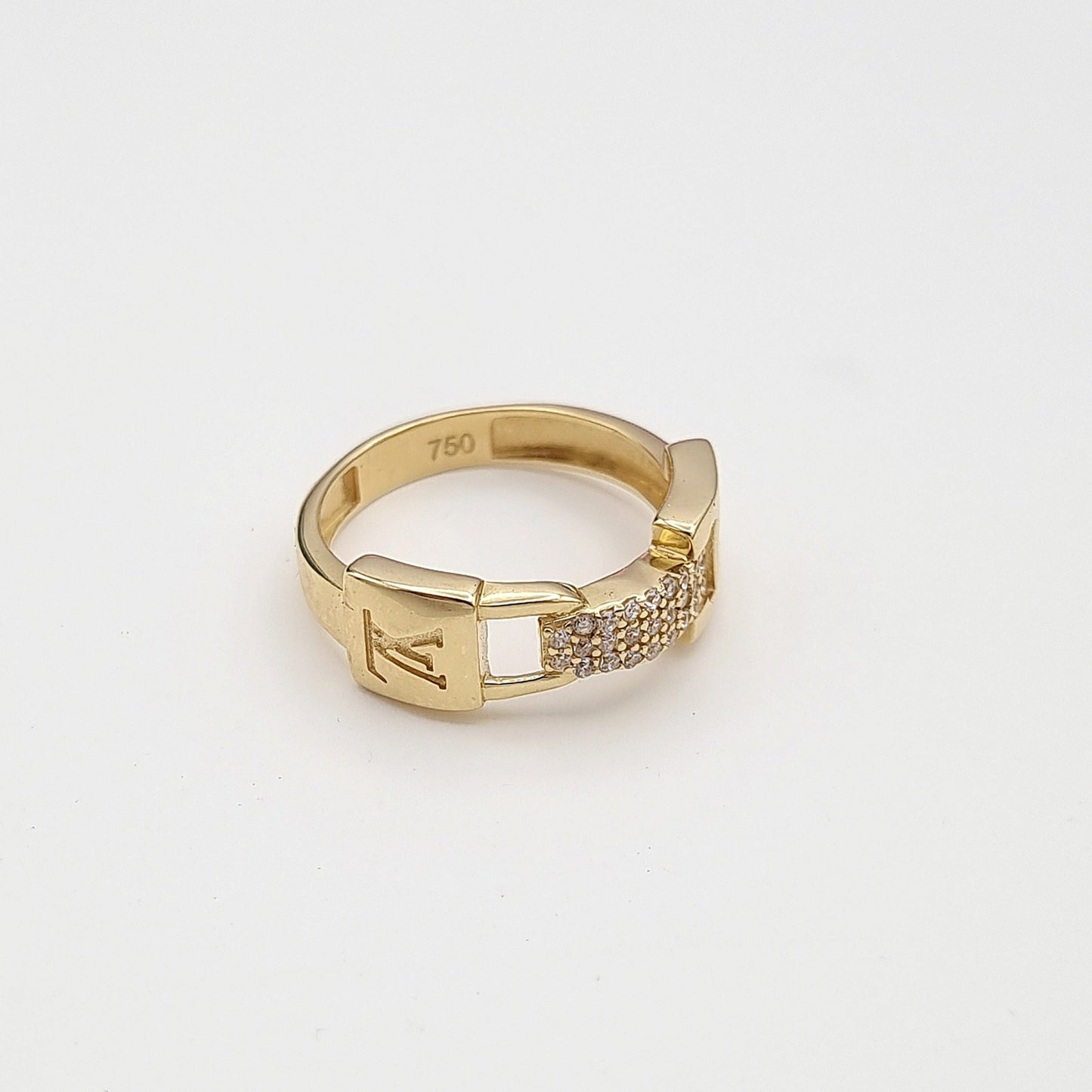 18K Pure Gold Elegant Stone Ring