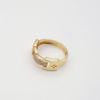 18K Pure Gold Elegant Stone Ring