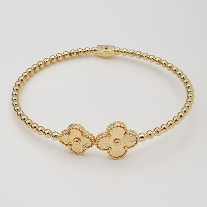 18K Pure Gold V.C Flower Seed Bangle