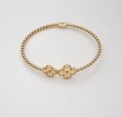 18K Pure Gold V.C Flower Seed Bangle
