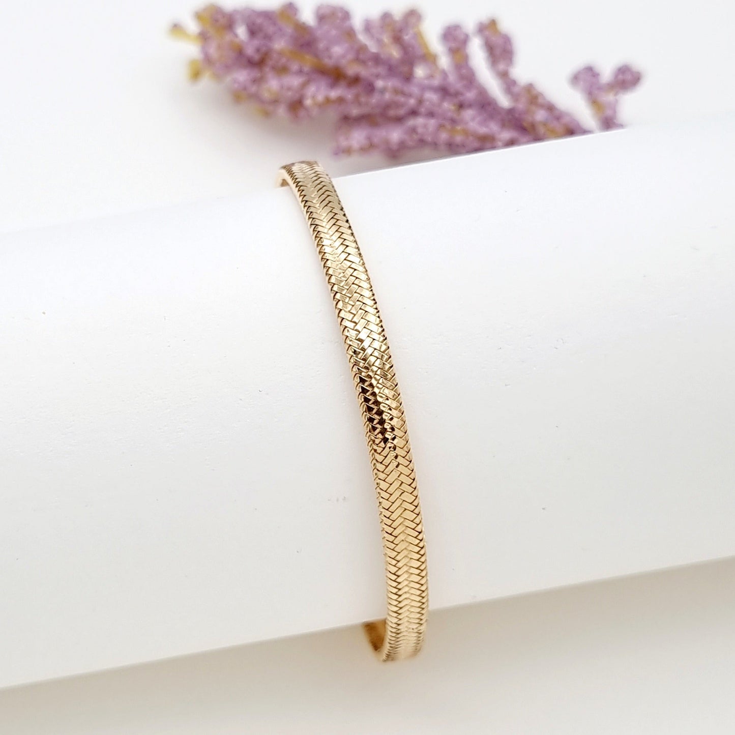 18K Pure Gold Elastic Bangle