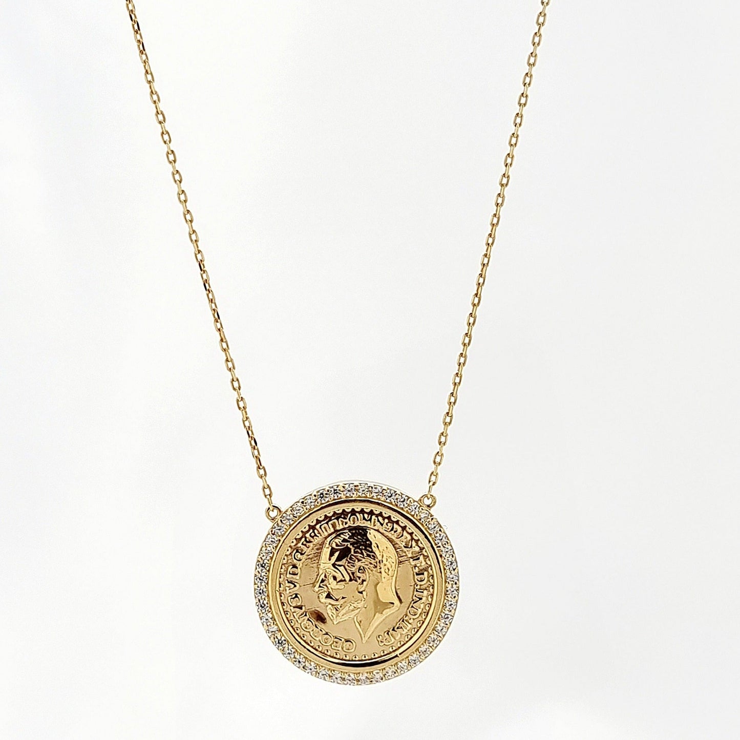 18K Pure Gold Round Elegant Necklace