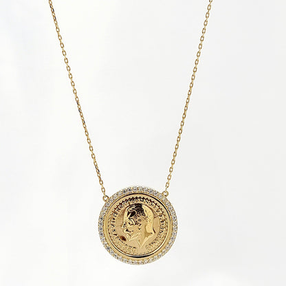 18K Pure Gold Round Elegant Necklace