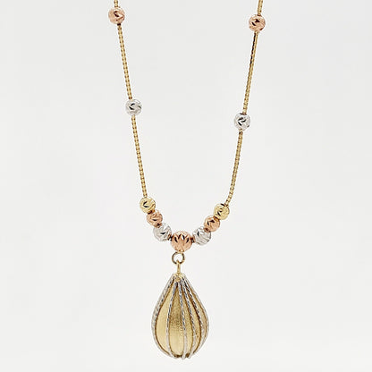 18K Pure Gold Drop Seeds Necklace