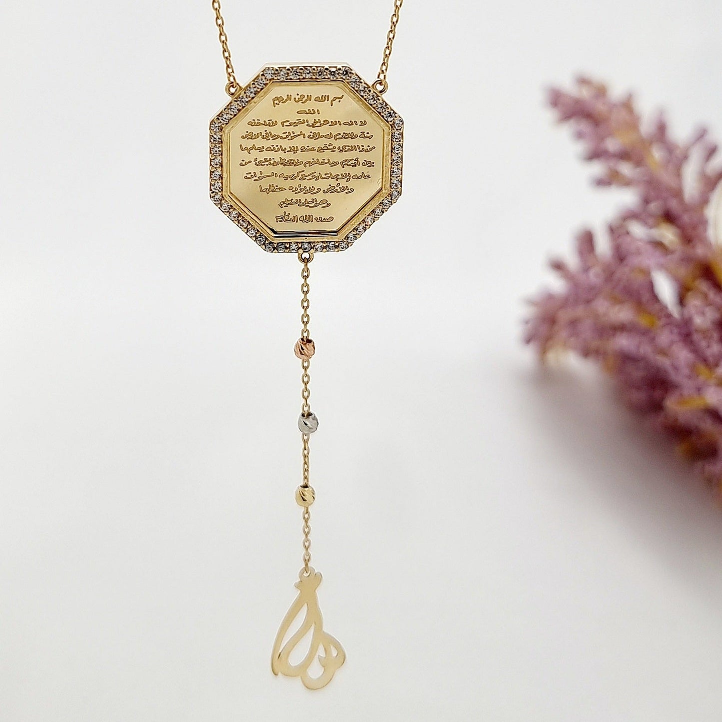 18K Pure Gold Religious Necklace